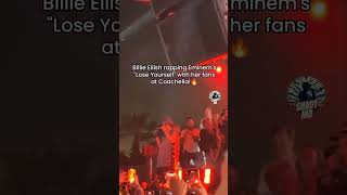 Billie Eilish RAPS Eminem Song at her show LIVE [upl. by Grodin921]