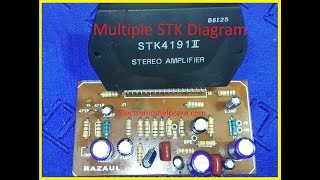 how to make stk4191 stereo amplifier Multiple STK circuit diagram stk4141 to stk4191 electronics [upl. by Maribelle]