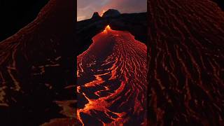 VOLCANO ERUPTION 🌋  DRON SHOT nature wow relaxing edit shortsfeed volcano earth lava magma [upl. by Hnamik]