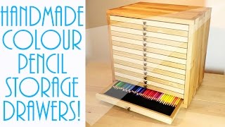 Colour pencil storage  handmade wooden drawers [upl. by Dahs]