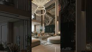 Levish Double height lounge area design with modern marble textures❤️❤️🤩🤩 [upl. by Middlesworth]