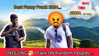 Sneezing Prank ON Random Peoples 🤧  Bhai Toh Gussa Ho Gaya 😡 Random Peoples Epics Reactions [upl. by Einnig449]