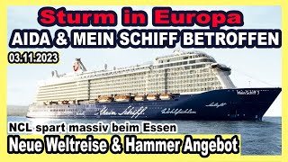 Mein Schiff 9 Meter Wellen amp Kotztüten vergriffen 🔴 amp AIDA betroffen  Costa Weltreise 2026  NCL [upl. by Antonio131]