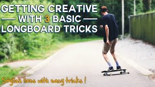 STYLISH LONGBOARD LINES WITH 3 BASIC TRICKS  Shovit Pivot FS Pivot [upl. by Margarida]