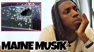 Maine Musik on his car getting shot up 37 times on the highway how he survived [upl. by Fredenburg398]