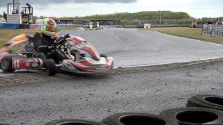 ALL drivers on slicks as a DOWNPOUR starts Ultimate Karting Champs 2022 Rd 5 Clay Pigeon Prog 1 [upl. by Nosylla681]