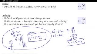 SPH3U 104Speed and Velocity [upl. by Gershom]