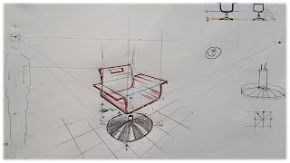 Stuhl mit ZweiFluchtpunktPerspektive zeichnen mit M Staib [upl. by Aniraad]
