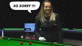 Embarrassing Mistakes By Beautiful Snooker Referee [upl. by Anelav]