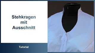 Angeschnittener Stehkragen mit Ausschnitt selber nähen Tutorial Archiv [upl. by Ahsemak]