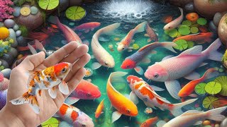 Catching fish ornamental fish colorful fish nemo crabs turtle catfish goldfish koi [upl. by Eiralam]