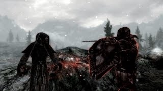 Skyrim Battles  The Greybeards vs The Ebony Warrior Master Settings [upl. by Ettenoj]