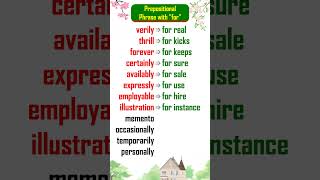 prepositional phrase with quotforquot 2 prepositionalphrases englishlearning [upl. by Yrrat]