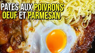 Pâtes aux légumes fondus parmesan et oeufs végétarien 🍝  Rapide facile et pas cher [upl. by Nahsar549]