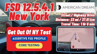 Tesla FSD Supervised v12541 Get Out of NY American Dream Mall  ASSERTIVE FSD Driving Profile [upl. by Giff203]