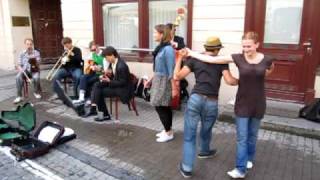 2009 August 15 Busking w Cangelosi Cards  Rhythm Junkies in Vilnius Lithuania [upl. by Nawotna]