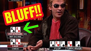 Phil Laak Finds Kings but Antonio Esfandiari Tries a Big Bluff [upl. by Eitten]