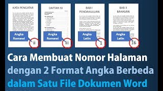 Cara Membuat Nomor Halaman dengan Angka dan juga Romawi di Word [upl. by Dazraf58]