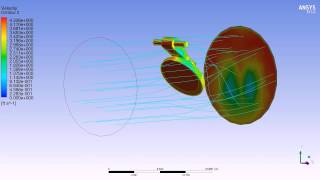 CFX Simulation of a Rigid Body around a custom axis  Velocity Pathlines [upl. by Kano]