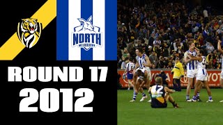 Richmond Tigers VS North Melbourne  Round 17 2012  Match Highlights [upl. by Ennaegroeg]