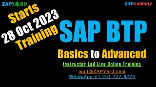 SAP BTP Training  Basic to AdvanceCAPM nodejs MTA BTP Work Zone Build Apps BPA Starts 28 Oct [upl. by Namijneb]