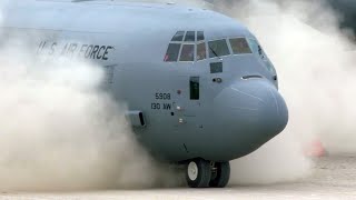 Extreme Aviation C130J30 Super Hercules Aircraft Dirt Runway Takeoffs and Landings [upl. by Lehcyar]