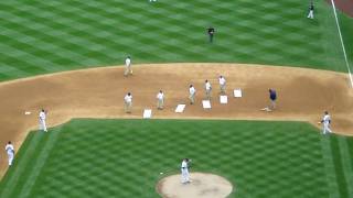 Grounds crew Performing the YMCA dance at Yankee Stadium [upl. by Eiwoh]