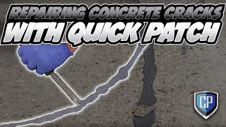 Repairing Concrete Cracks w Quick Patch [upl. by Brace]