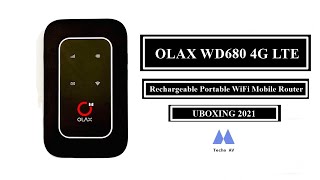 Portable WiFi Mobile Router Unboxing 2021  OLAX 4G WD680 [upl. by Llednek]