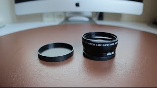 045x Wide angle Lens  Macro  Adaptador gran angular [upl. by Aikaz]