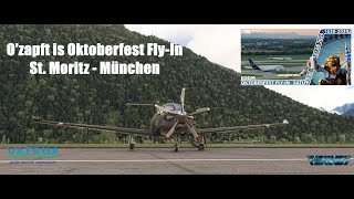 ✈️ Ozapft is Oktoberfest FlyIn ✈️ St Moritz LSZS  EDDM Munich  SWS PC12  VATSIM [upl. by Spalla]