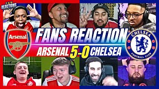 ARSENAL amp CHELSEA FANS REACTION TO ARSENAL 50 CHELSEA  PREMIER LEAGUE [upl. by Sixla]