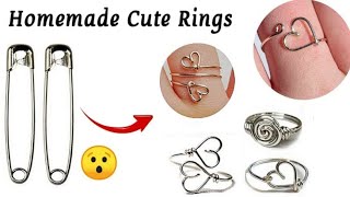 DIY Homemade cute love rings 🥰😍how to make rings at homebest ring ever [upl. by Hayott]