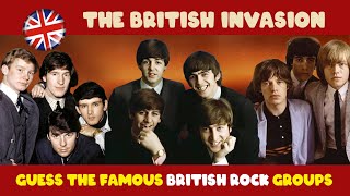 🎸🎵Guess the British Rock Groups  British Invasion Challenge BritishInvasion quiz GuessTheBand [upl. by Esdras]