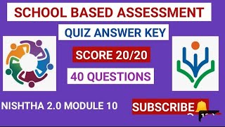 Quiz Answers of CBSEGSECC10 School Based assessment Diksha App teachers training [upl. by Engle406]