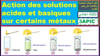 Action des solutions acides et basiques sur certains métaux 3APIC [upl. by Gefell]