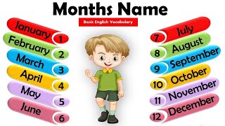 Months name for kids l learning months name l preschool nursery rhymes l month name for kids [upl. by Notsle989]