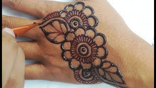 ᴴᴰ Simple Beautiful Henna Mehndi Flower [upl. by Nedlog]