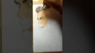 Virat Kohli drawing part 2 with pencil colour art shorts trending shortsfeed viral artist [upl. by Barney10]