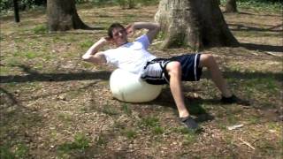 Exercise Ball Alternate Crunches [upl. by Krystyna509]