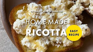 This recipe for homemade ricotta cheese only takes 20 minutes [upl. by Osmen]