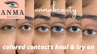 ANMABEAUTY COLORED CONTACTS HAUL amp TRY ON [upl. by Bithia]