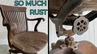 AMAZING Transformation of Antique Desk Chair  Furniture Restoration [upl. by Ainsworth]