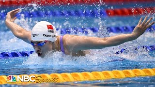 Zhangs dominant butterfly leg delivers China mixed medley relay gold ahead of USA AUS  NBC Sports [upl. by Amathist]