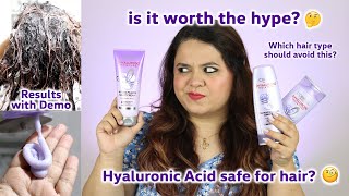 Loreal Paris Hyaluron Moisturize Shampoo Conditioner and Night Hair Cream Review [upl. by Kcirdes]