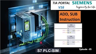 ADD SUB instruction program  TIA portal V16  Siemens PLC  ADD amp SUB instruction  TIA V16 [upl. by Arikat]