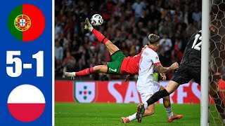 Portugal vs Poland 51 FULL HIGHLIGHTS Cristiano Ronaldo 2 goals Bruno Fernandes ROCKET Goal [upl. by Gustav6]