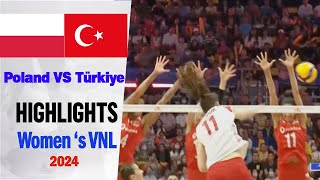 Poland vs Türkiye PLAY OFF 2162024 Womens VNL 2024  Volleyball Nations League 2024 [upl. by Atiuqal907]