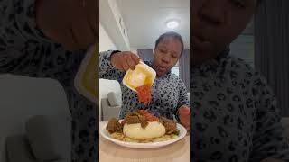 Fried egg and fufu 😋 food fufu egg breakfast shortvideo viralshort [upl. by Deloris]