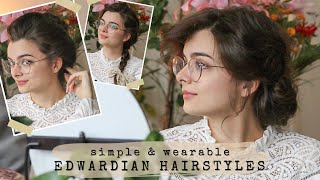 Casual  Edwardian Hairstyles ✨ Historybounding Hair [upl. by Nosittam]